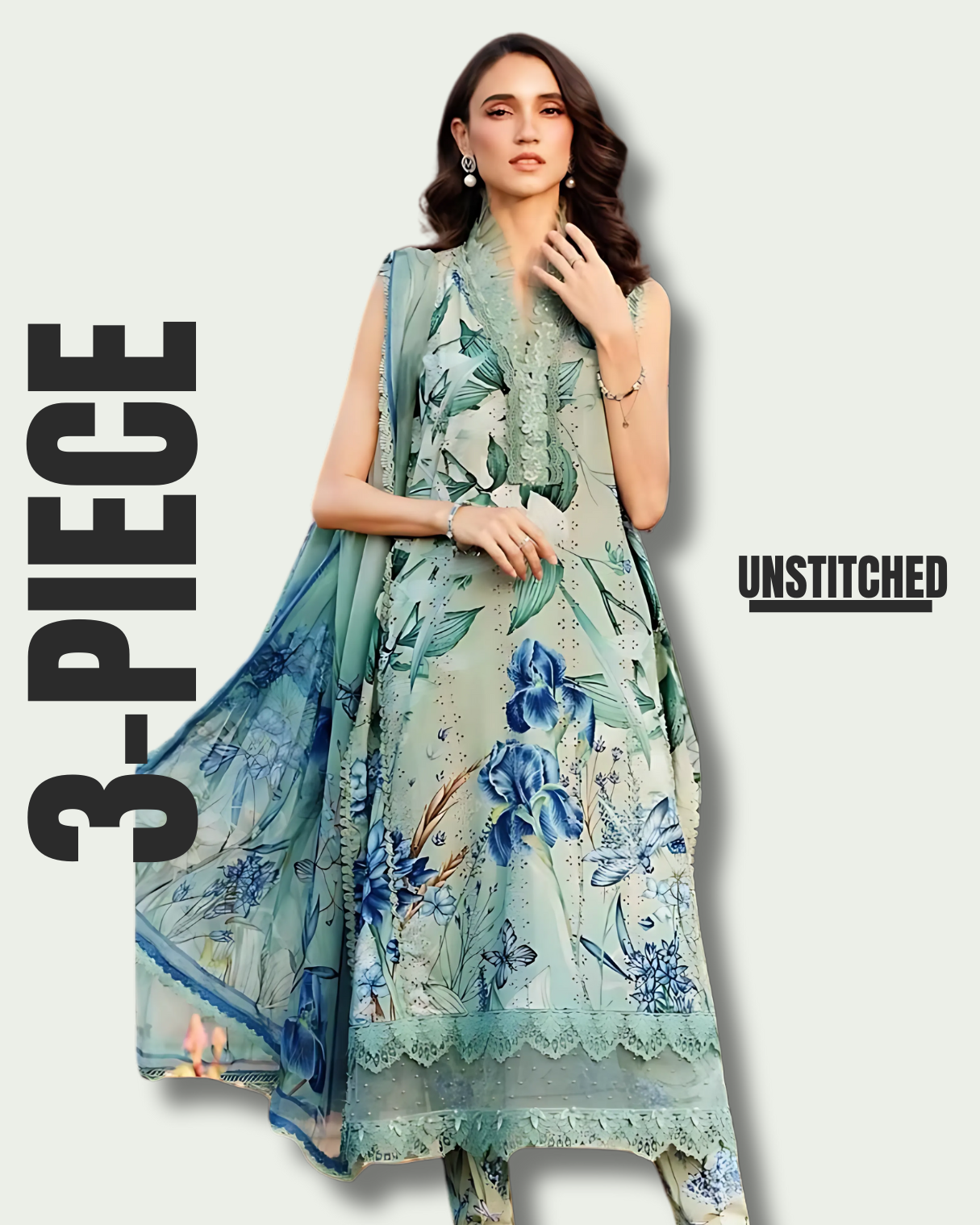 3-Piece Lawn Suit S&B THREADS