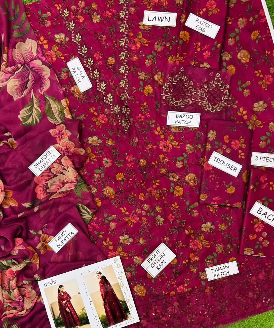 3-PIECE LAWN SUIT S&B THREADS