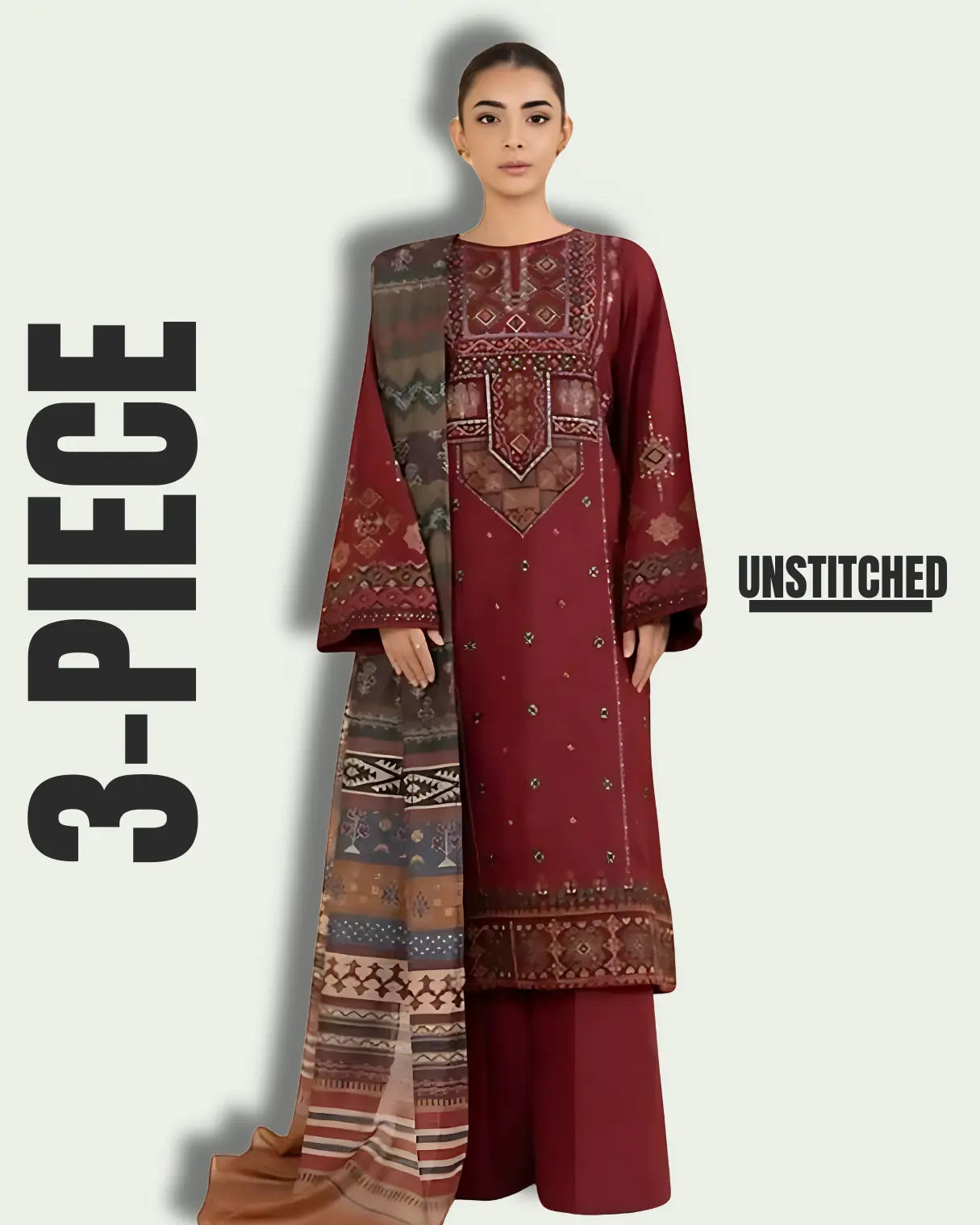 3-Piece Lawn Suit S&B THREADS