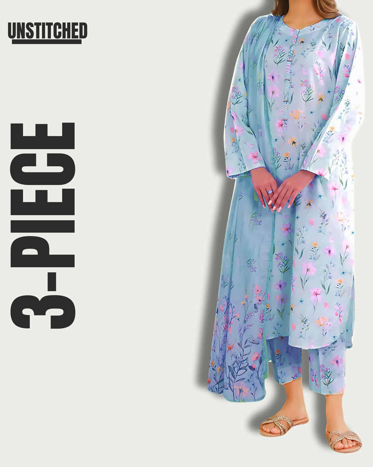 3-Piece Lawn Suit S&B THREADS