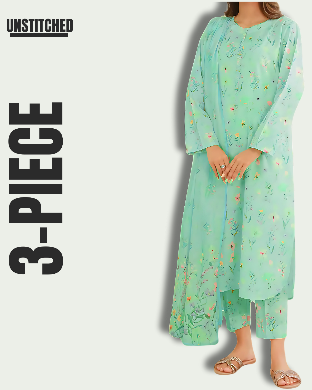 3-Piece Lawn Suit S&B THREADS