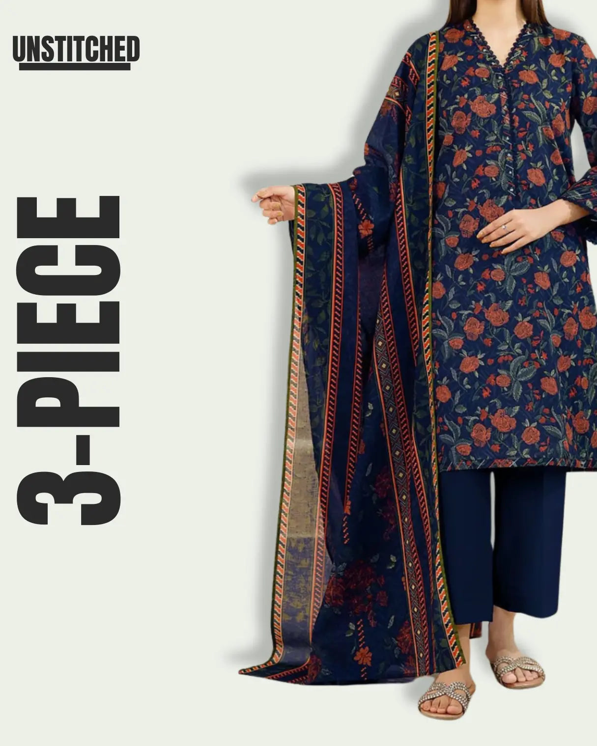 3-Piece Lawn Suit S&B THREADS