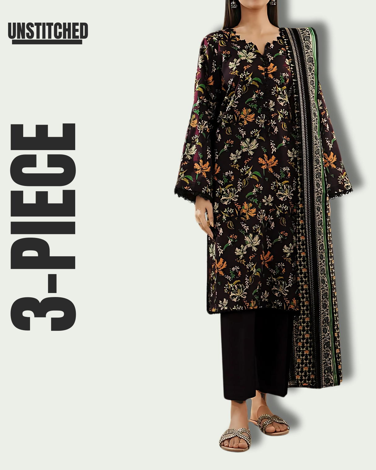 3-Piece Lawn Suit S&B THREADS