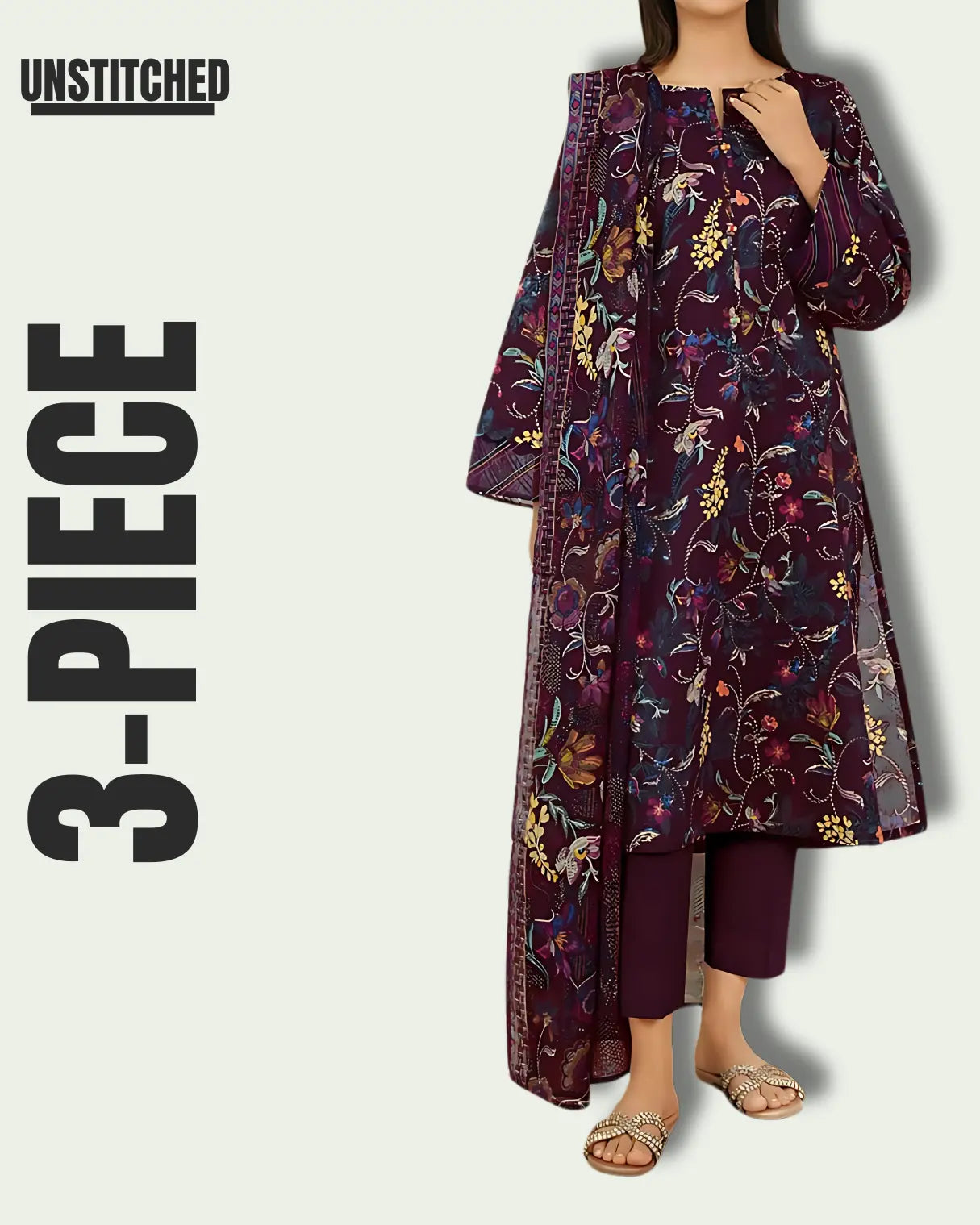 3-Piece Lawn Suit S&B THREADS
