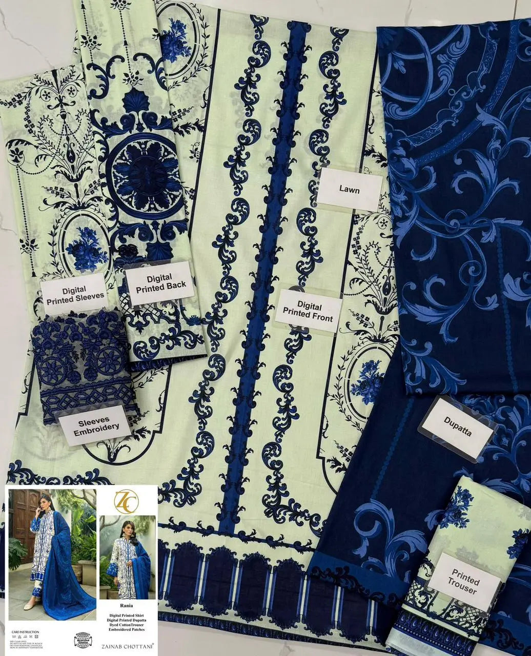 3-Piece Lawn Suit S&B THREADS